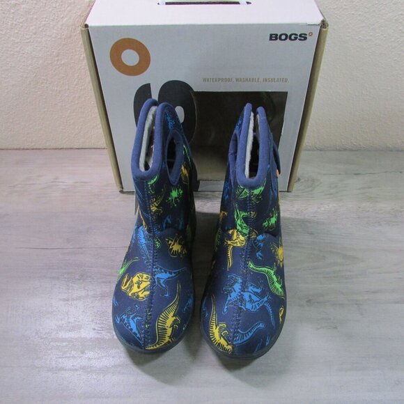 Bogs 10 Baby II Super Dino Waterproof Mud Garden Boots Navy - Picture 3 of 6